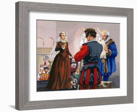 Mary Queen of Scots About to Be Beheaded at Fotheringay Castle-Pat Nicolle-Framed Giclee Print