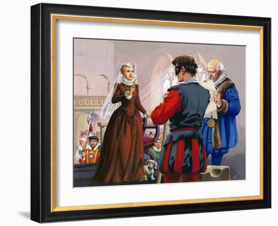 Mary Queen of Scots About to Be Beheaded at Fotheringay Castle-Pat Nicolle-Framed Giclee Print