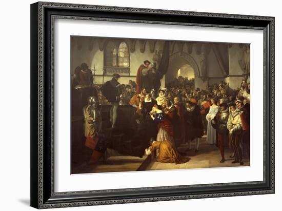 Mary Queen of Scots Being Led to the Scaffold, 1827-Francesco Hayez-Framed Premium Giclee Print