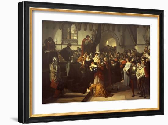 Mary Queen of Scots Being Led to the Scaffold, 1827-Francesco Hayez-Framed Giclee Print