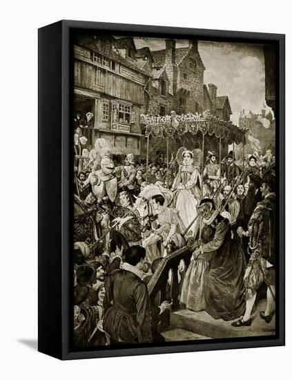 Mary Queen of Scots Enters Edinburgh, 1561-William Hole-Framed Premier Image Canvas