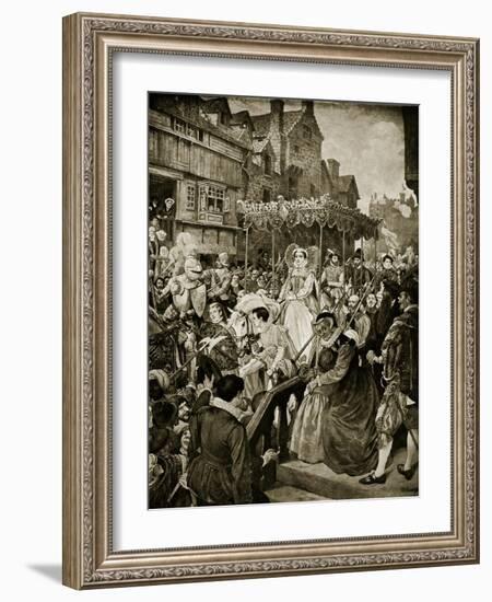 Mary Queen of Scots Enters Edinburgh, 1561-William Hole-Framed Giclee Print