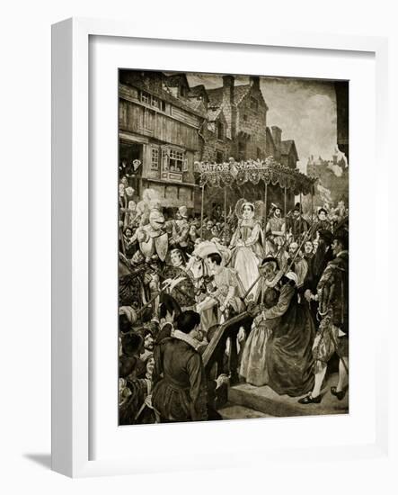 Mary Queen of Scots Enters Edinburgh, 1561-William Hole-Framed Giclee Print