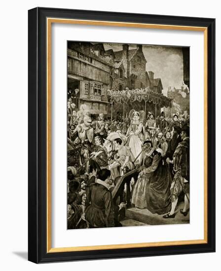 Mary Queen of Scots Enters Edinburgh, 1561-William Hole-Framed Giclee Print