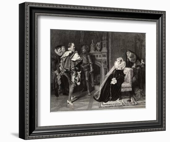 Mary Queen of Scots is Told of Her Imminent Execution-D. Raab-Framed Art Print