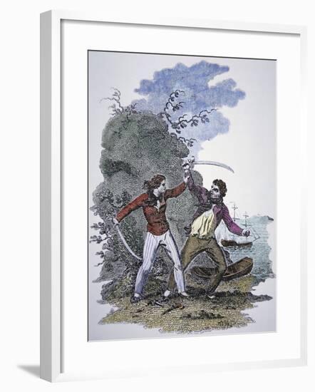 Mary Read Fights Another Pirate to Save Her Male Lover's Life-null-Framed Giclee Print