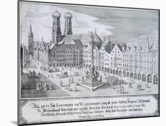 Mary's Column in Market Square in Munich, 1638-Wilhelm Gause-Mounted Giclee Print