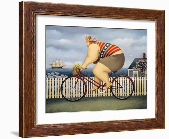 Mary’s New Bike-Lowell Herrero-Framed Art Print