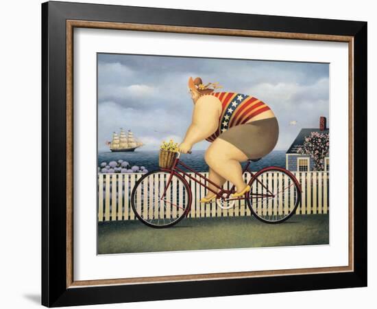 Mary’s New Bike-Lowell Herrero-Framed Art Print