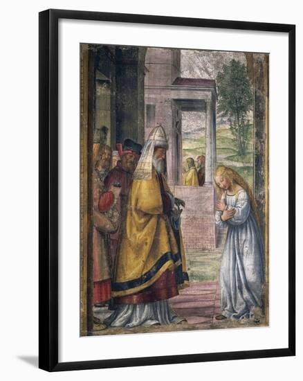 Mary Saying Farewell at the Temple-Bernardino Luini-Framed Giclee Print