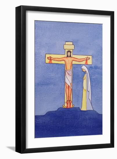 Mary Stands by the Cross as Jesus Offers His Life in Sacrifice, 2005-Elizabeth Wang-Framed Giclee Print