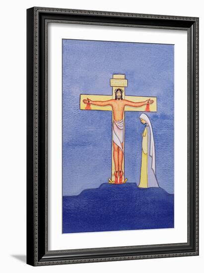 Mary Stands by the Cross as Jesus Offers His Life in Sacrifice, 2005-Elizabeth Wang-Framed Giclee Print