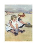 Children Playing on the Beach, 1884-Mary Stevenson Cassatt-Framed Premium Giclee Print