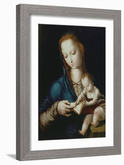 Mary Teaching Jesus to Write, 16th Century-Luis De Morales-Framed Giclee Print