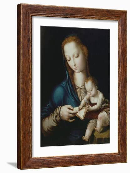 Mary Teaching Jesus to Write, 16th Century-Luis De Morales-Framed Giclee Print