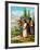 Mary teaching Jesus-null-Framed Art Print