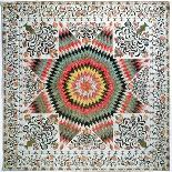 Rising Sun' or 'star of Bethlehem' Applique Quilt from New York, C.1830-50 (Cotton)-Mary Totten-Framed Premier Image Canvas