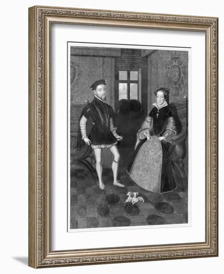 Mary Tudor Catholic Queen of England with Her Husband Philip II of Spain-Joseph Brown-Framed Art Print