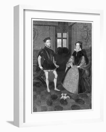 Mary Tudor Catholic Queen of England with Her Husband Philip II of Spain-Joseph Brown-Framed Art Print