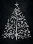 Chalkboard Holiday Trees II-Mary Urban-Art Print