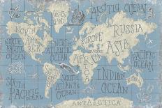 Mythical Map I Blue-Mary Urban-Art Print