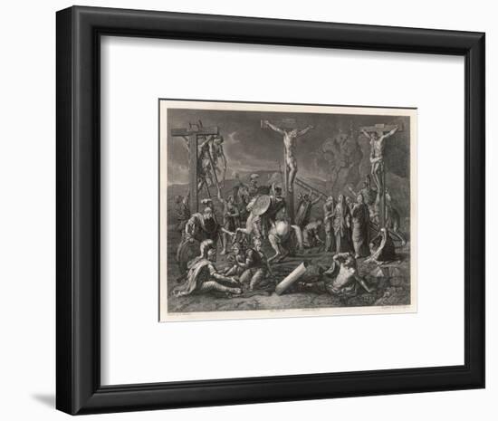Mary Watches Soldiers Play Dice Jesus and His Companions Slowly Die-Egleton-Framed Art Print