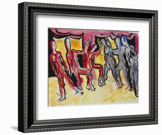 Mary Wigman Dance Group (Recto); Tanzgruppe Mary Wigman (Recto), 1926-Ernst Ludwig Kirchner-Framed Giclee Print