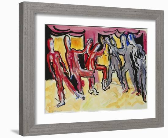 Mary Wigman Dance Group (Recto); Tanzgruppe Mary Wigman (Recto), 1926-Ernst Ludwig Kirchner-Framed Giclee Print