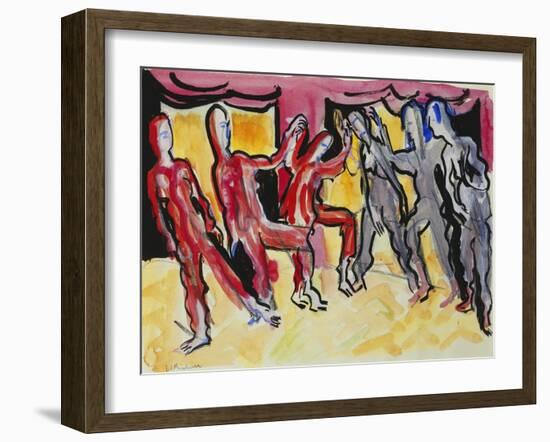 Mary Wigman Dance Group (Recto); Tanzgruppe Mary Wigman (Recto), 1926-Ernst Ludwig Kirchner-Framed Giclee Print