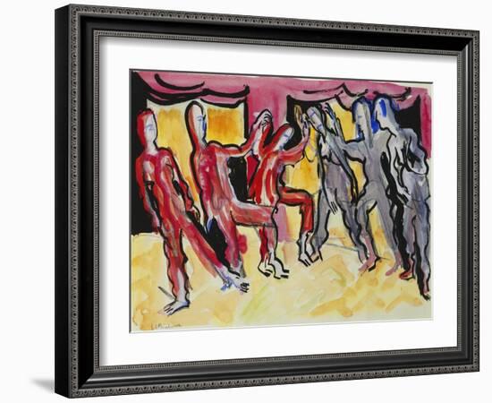 Mary Wigman Dance Group (Recto); Tanzgruppe Mary Wigman (Recto), 1926-Ernst Ludwig Kirchner-Framed Giclee Print