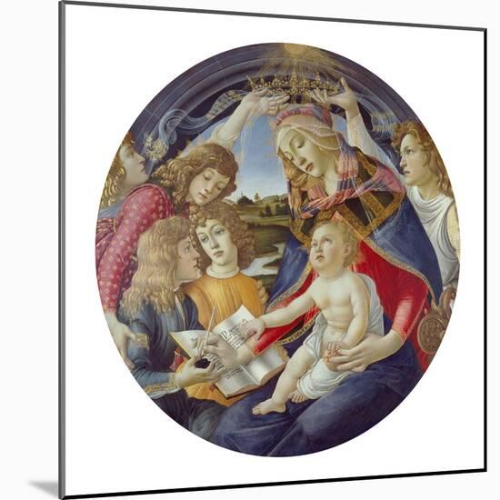 Mary with Child and Five Angels (Madonna Del Magnificat). Tondo, about 1481-Sandro Botticelli-Mounted Giclee Print