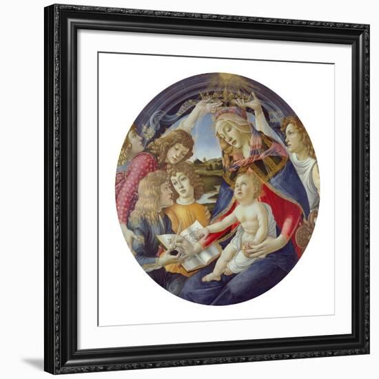 Mary with Child and Five Angels (Madonna Del Magnificat). Tondo, about 1481-Sandro Botticelli-Framed Giclee Print