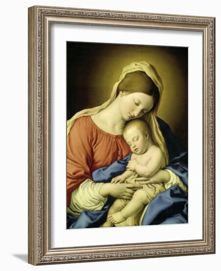 Mary with Child-Giovanni Battista Salvi da Sassoferrato-Framed Giclee Print