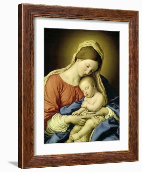 Mary with Child-Giovanni Battista Salvi da Sassoferrato-Framed Giclee Print