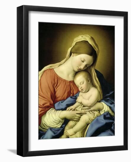 Mary with Child-Giovanni Battista Salvi da Sassoferrato-Framed Giclee Print