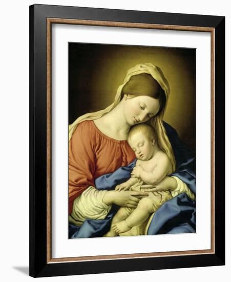 Mary with Child-Giovanni Battista Salvi da Sassoferrato-Framed Giclee Print