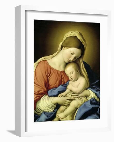 Mary with Child-Giovanni Battista Salvi da Sassoferrato-Framed Giclee Print
