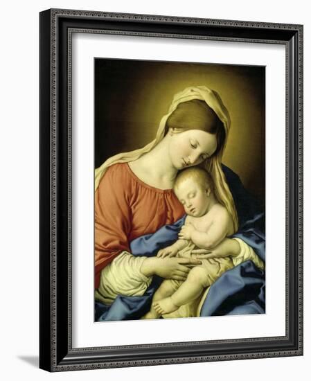 Mary with Child-Giovanni Battista Salvi da Sassoferrato-Framed Giclee Print