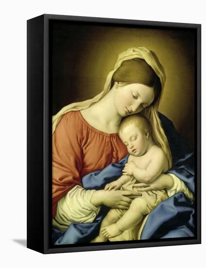 Mary with Child-Giovanni Battista Salvi da Sassoferrato-Framed Premier Image Canvas