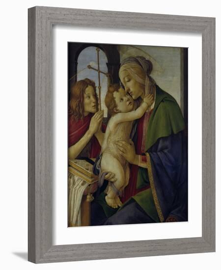 Mary with Jesus and the Young John the Baptist, C. 1490-Sandro Botticelli-Framed Giclee Print