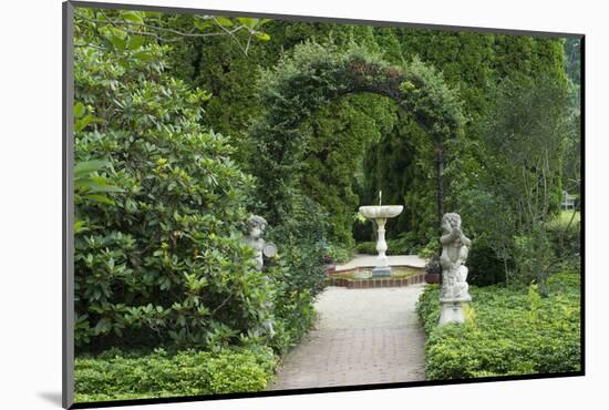 Maryland, Beautiful Sculptures and Hedges Surround a Fountain in an Elegant Garden-Bill Bachmann-Mounted Photographic Print