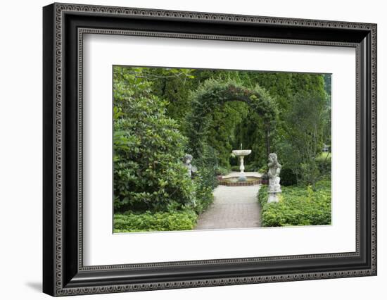 Maryland, Beautiful Sculptures and Hedges Surround a Fountain in an Elegant Garden-Bill Bachmann-Framed Photographic Print