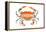 Maryland - Blue Crab - Blue and Orange Watercolor (#2)-Lantern Press-Framed Stretched Canvas