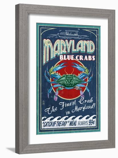 Maryland Blue Crabs-Lantern Press-Framed Art Print