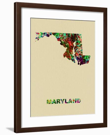 Maryland Color Splatter Map-NaxArt-Framed Art Print