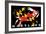 Maryland - Crab Flag (Black with White Text)-Lantern Press-Framed Art Print