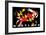 Maryland - Crab Flag (Black with White Text)-Lantern Press-Framed Art Print