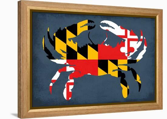 Maryland - Crab Flag - No Text-Lantern Press-Framed Stretched Canvas