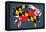 Maryland - Crab Flag - No Text-Lantern Press-Framed Stretched Canvas