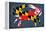 Maryland - Crab Flag - No Text-Lantern Press-Framed Stretched Canvas